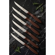 Lazbisa Hand Caft Serisi Steak Mutfak Bıçak Seti 6'lı Steak Et Yemek Bıçağı (MFT-2344)