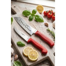 Lazbisa Gold Serisi Mutfak Bıçak Seti Et Ekmek Sebze Salata Kıyma Şef Bıçağı Kanallı 2 Li Set (MFT-8654)