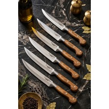 Lazbisa Hand Craft Mutfak Bıçak Seti Et Ekmek Sebze Meyve Bıçağı 6 Lı Set Günlük Kullanım ( Mtf-001 )