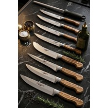 Lazbisa Hand Craft Mutfak Bıçak Seti Et Ekmek Sebze Bıçağı Masat 9 Lu Set Günlük Kullanım ( Mtf-257 )