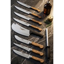 Lazbisa Hand Craft Pro Serisi Mutfak Bıçak Seti 9 Parça Et Ekmek Sebze Salata Börek Bıçağı (MFP-386)