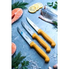 Lazbisa Gold Serisi Mutfak Bıçak Seti Et Ekmek Sebze Bıçağı 3 Lü Set Günlük Kullanım ( Mtf-006)