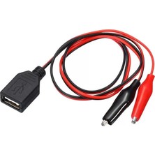 Nacario PM-28659 USB Dişi - Küçük Krokodil Uçlu 5V 2A Test Kablosu 60 cm