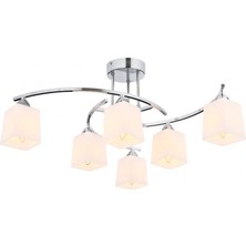 Avonni AV-1373-6K Krom Kaplama Modern Avize E14 Metal Cam H: 32 cm, Ø: 60 cm