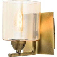 Avonni AP-1374-1E Eskitme Kaplama Aplik E14 Metal Cam H: 15 cm, WxD: 13x16 cm