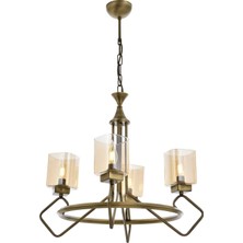 Avonni AV-1740-4E Eskitme Kaplama Modern Avize E14 Metal Cam H: 90 cm, Ø: 60 cm