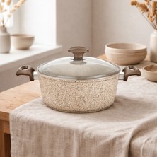 Falez Creamy Granit 24 cm Derin Tencere