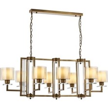Avonni AV-4285-8E-YM Eskitme Kaplama Modern Avize E27 Metal Cam H: 100 cm, WxD: 110x60 cm