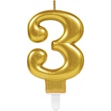 Alacak Olsam 3 Rakamı Mum Gold Renk