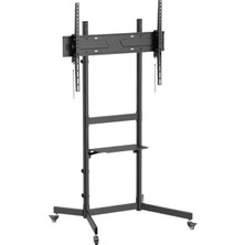 Nacario Vontech V1044VE 55''-100'' Uyumlu Tekerlekli Ayaklı Raflı Lcd-Led Tv Sehpası Standı