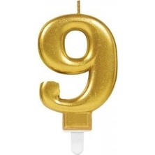 Alacak Olsam 9 Rakamı Mum Gold Renk
