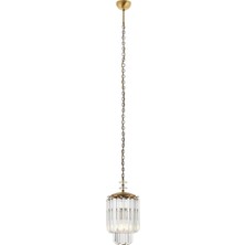 Avonni AV-4302-1E Eskitme Kaplama Klasik Avize E27 Metal Kristal H: 155 cm, Ø: 20 cm