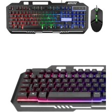 Epilons Işıklı  Q Klavye Mouse Seti Siyah   Klavye