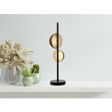 Avonni ML-9113-2BSY Siyah Boya Masa Lambası LED Metal Pleksi H: 60 cm, Ø: 15 cm