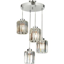 Avonni AV-65230-4KT Krom Kaplama Modern Avize E27 Metal Kristal H: 75 cm, Ø: 40 cm