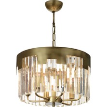 Avonni AV-65225-E40 Eskitme Kaplama Klasik Avize E14 Metal Kristal H: 60 cm, Ø: 40 cm