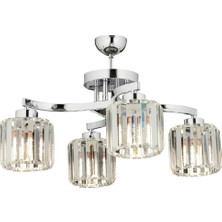 Avonni AV-65229-4K Krom Kaplama Modern Avize E27 Metal Kristal H: 40 cm, Ø: 58 cm