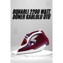 Epilons Seramik Tabanlı Kırmızı 2200 Watt Şok Buharlı Ütü