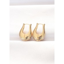 Sinerji Shop Pirinç Gold Renk Bombeli Küpe - TJ-BKP8878
