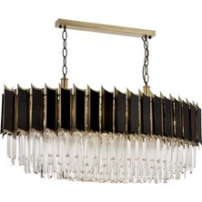 Avonni AV-1790-E110X35 Eskitme Kaplama Modern Avize E27 Metal Kristal H: 90 cm, WxD: 110x35 cm