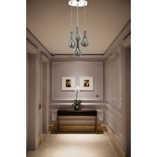 Avonni AV-1697-4KT Krom Kaplama Modern Avize E14 Metal Cam H: 100 cm, Ø: 40 cm