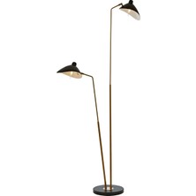 Avonni LM-9127-2BSY Siyah Boya Lambader E14 Metal H: 195 cm, WxD: 100x30 cm