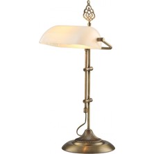 Avonni ML-9063-WHITE Eskitme Kaplama Masa Lambası E27 Metal Cam H: 56 cm, WxD: 30x20 cm