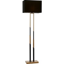 Avonni LM-9125-1BSA Eskitme/Siyah Boya Lambader E27 Metal Kumaş H: 150 cm, WxD: 30x22 cm