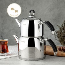 Nehir Modern Maxi Çaydanlık - Gri / Siyah