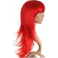 Practika Uzun Peruk Kırmızı Saç 60 cm Esnek Lastik ile Günlük Kullanım Için