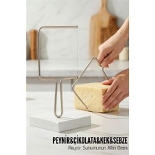 Marsilyan Premium Paslanmaz Çelik Peynir Dilimleyici - Yedek Telli Profesyonel Gurme Dilimleme Aparatı 716268