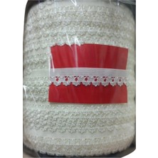 Durukar Çamaşır Lastiği Dantelli 1 cm 1 Metre Kırık Beyaz