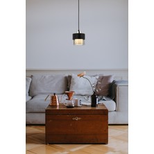 Avonni AV-4288-1BSY Siyah Boya Modern Avize E27 Metal Cam H: 70 cm, Ø: 15 cm