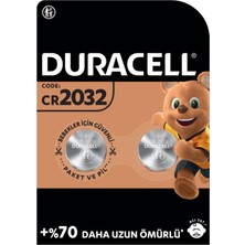 Duracell  Özel 2032 Lityum Düğme Pil 3V (CR2032) 2'li Paket Uzun Ömürlü Yüksek Performanslı