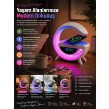 Kaia Life Rgb Işıklı Kablosuz Şarjlı Bluetooth Hoparlör Saat ve Alarm Özellikli