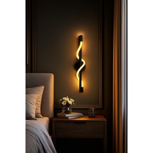 Avizen Lighting Project Dekoratif Modern Duvar Aplik Tekli Otel Salon Yatak Odası 60CM Siyah Kasa Günışığı Elektirikli 1 Adet