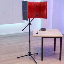 Midex PF-44X RED Mikrofon Standı Filtre ve Ses Yalıtım İzolasyon Paneli