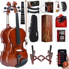 Midex CVL-744-STYS Profesyonel 4/4 Full Keman Seti (Yastık Stand Susturucu Reçine Çanta Tel Yay)