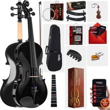 Midex HGA44BK-TYS Full Siyah Set Keman 4/4 (Yastık Reçine Çanta Yedek Tel Susturucu Yay)