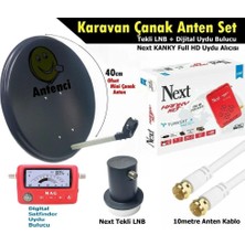 Antenci 40CM Karavan Çanak Anten Seti +Next Hd Uydu Alıcısı +Mag Dijital Uydu Bulucu