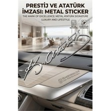 Marsilyan 8.5 cm Ultra-Lüks 3D Metal Atatürk Imzası - Torpido ve Gövde Logosu 424423