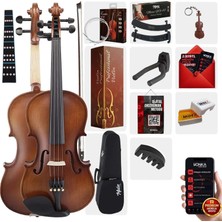 Midex LMA-644-PAK Profesyonel Keman 4/4 Tam Boy (Yastık Susturucu Yedek Tel Çanta Yay Reçine)