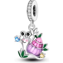 Fubena Sevimli Salyangoz Sallantılı Gümüş Charm