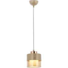 Avonni AV-4288-1KRM Krem Boya Modern Avize E27 Metal Cam H: 70 cm, Ø: 15 cm