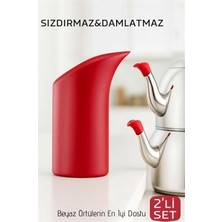 Marsilyan 2'li Sızdırmaz Silikon Çaydanlık Ucu Aparatı - Damlatma Önleyici Akıllı Emzik Başlığı - Isıya Dayanıklı