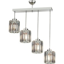 Avonni AV-65230-4KY Krom Kaplama Modern Avize E27 Metal Kristal H: 78 cm, WxD: 64x15 cm