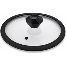 Arcak2 Diamond 22 cm Silikon Kenarlı Cam Kapağı ve Elmas Tepe ile Beraber