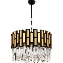 Avonni AV-4293-BSY45 Siyah Boya Modern Avize E14 Metal Cam H: 100 cm, Ø: 45 cm