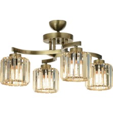 Avonni AV-65229-4E Eskitme Kaplama Modern Avize E27 Metal Kristal H: 40 cm, Ø: 58 cm