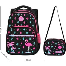 Waddell Flamingo Desenli İlkokul + Beslenme Çantası 3001